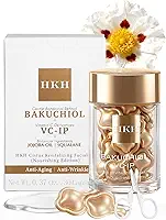 HKH Bakuchiol Retinol Serum para o rosto: 30 cápsulas Sérum antienvelhecimento para pele sensível - Testado pela SGS Redução das rugas em 4 semanas - Sérum reparador noturno com peptídeos e retinol à base de plantas - Prático para viagens