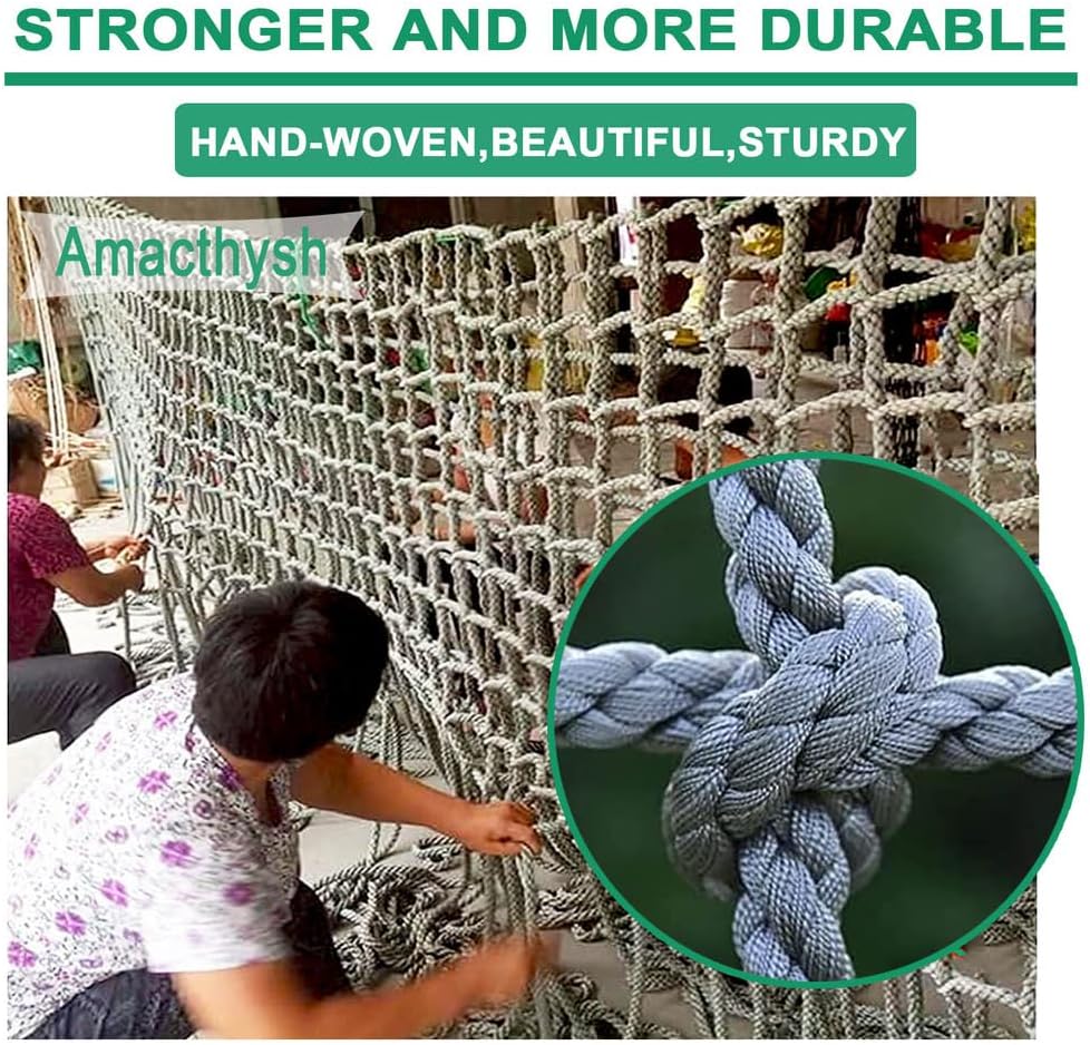 Outdoor Climbing Net for Kids & Adults, 1x7m Safety Rope Net, Backyard Climbing Cargo Net, Durable Play Equipment for Fun & Fitness