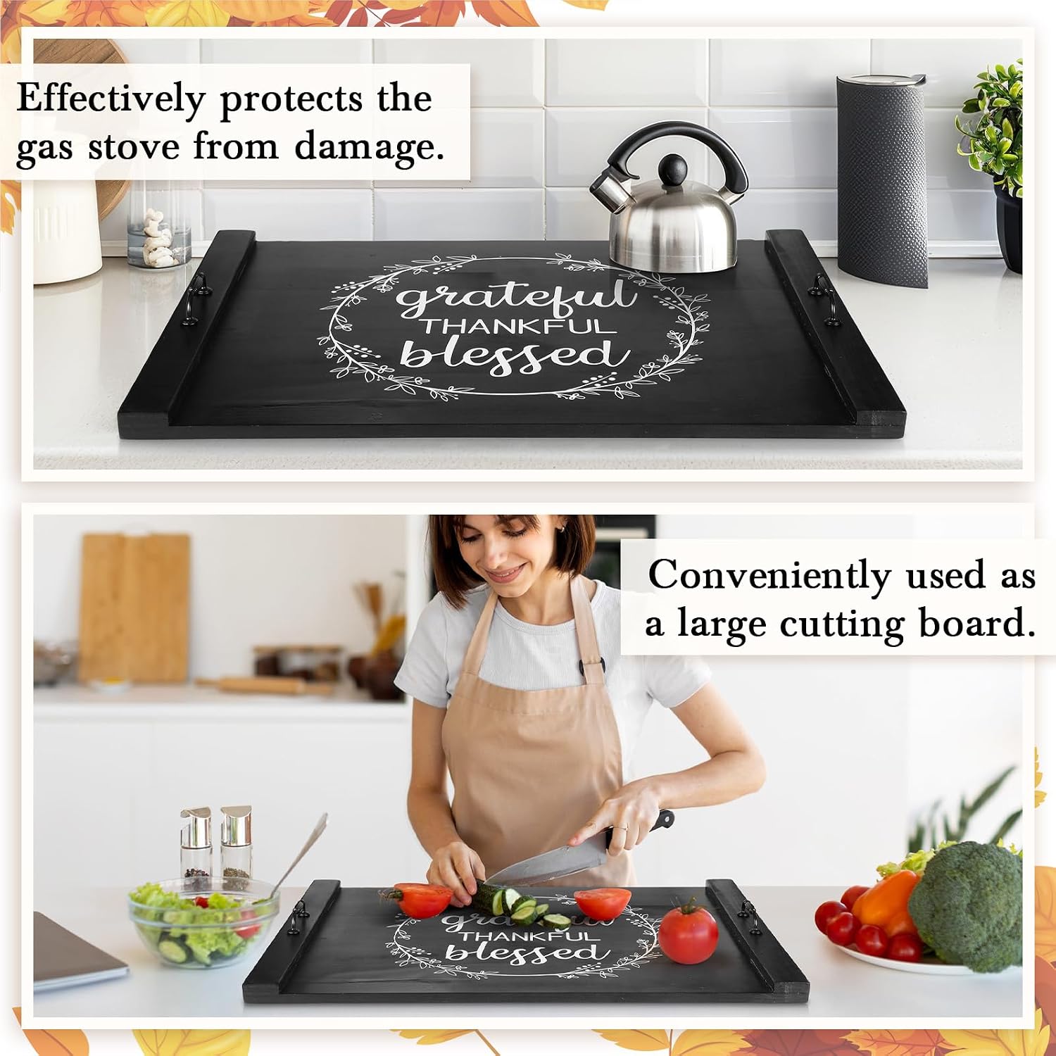 Wooden Stove Top Cover for electric Gas stove 30 x 22 Inch