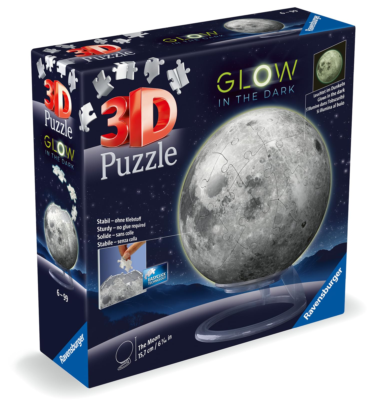 Ravensburger Glow-in-The-Dark Moon 72 Piece 3D Jigsaw Puzzle for Adults and Kids - 11586 - Great Gift for Any Birthday, Holiday, or Special Occasion - Image 7