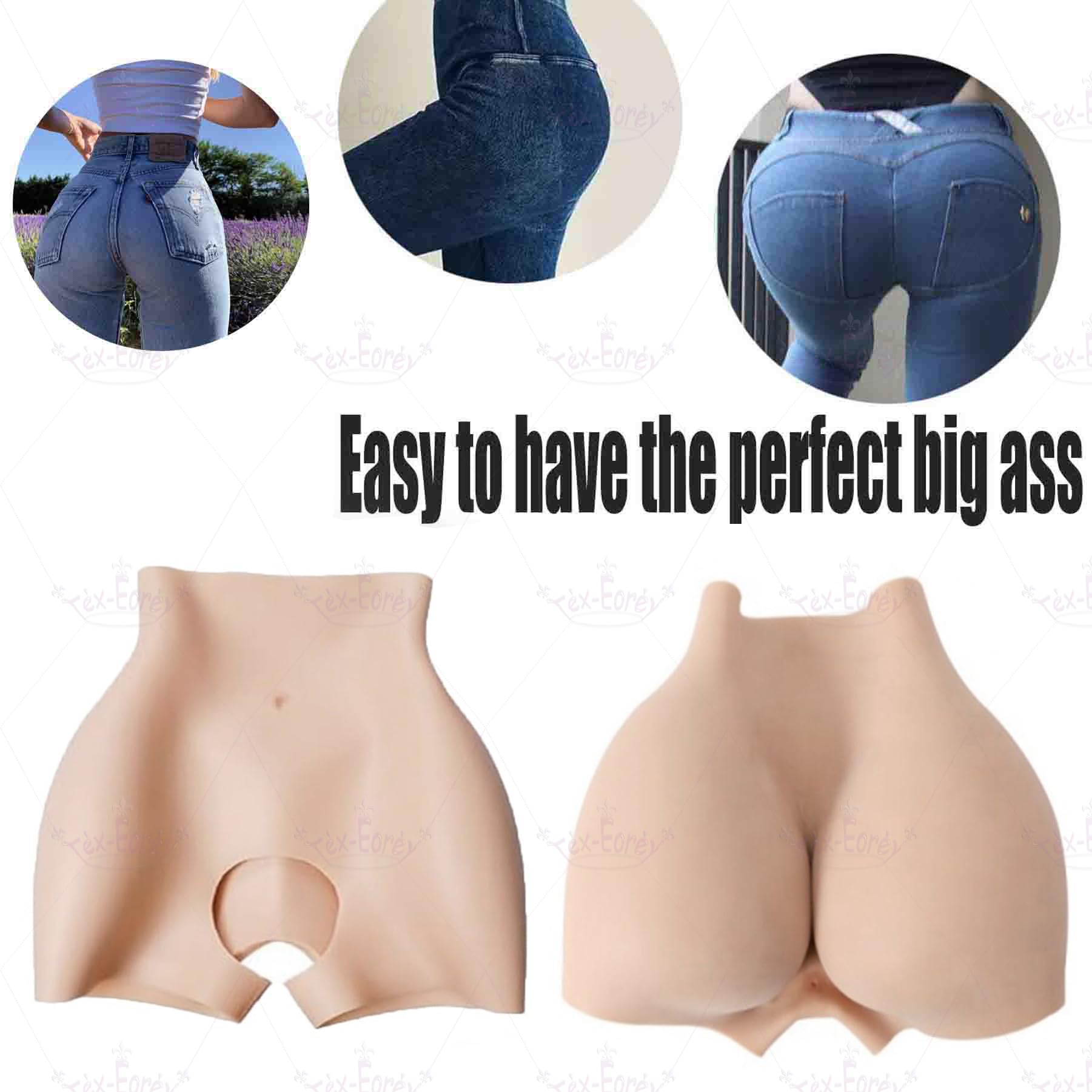 Pełne Silikonowe Majtki Hip Enhancer Open Crotch Spodnie Butt Lifter Shaper Control Spodenki dla Kobiet Fake Ass