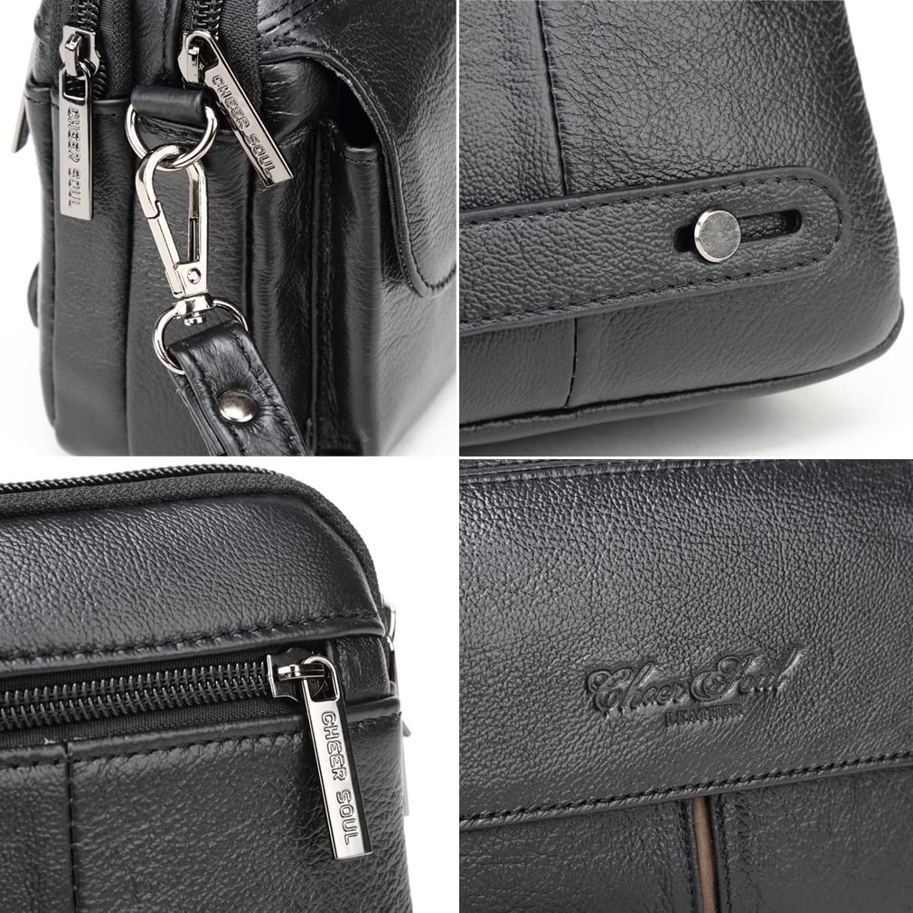 Leather Clutch Purse Wallet Men Wrist Bag