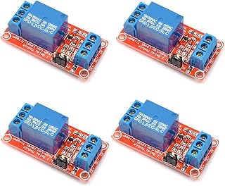 Oiyagai 4pcs 12V One 1 Channel Relay Module Board Shield with optocoupler Support High and Low Level Trigger