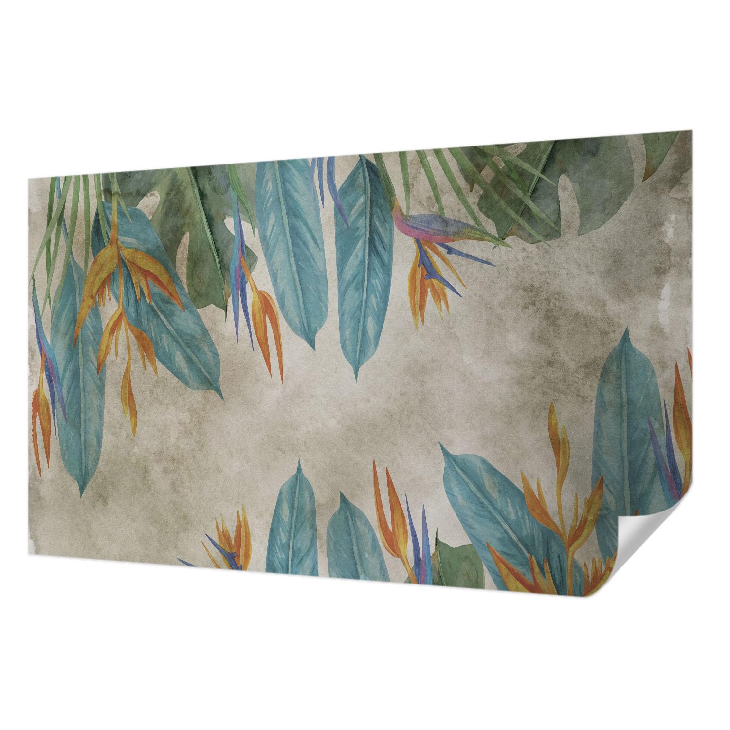 Papier peint fleurs tropicales pour chambre à coucher et salon style jungle