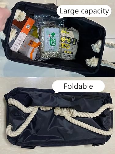 Miniatura 3 de Linlina La mochila reutilizable para comestibles Free Your Hands viene con correas para el hombro y parte inferior reforzada, que es plegable,