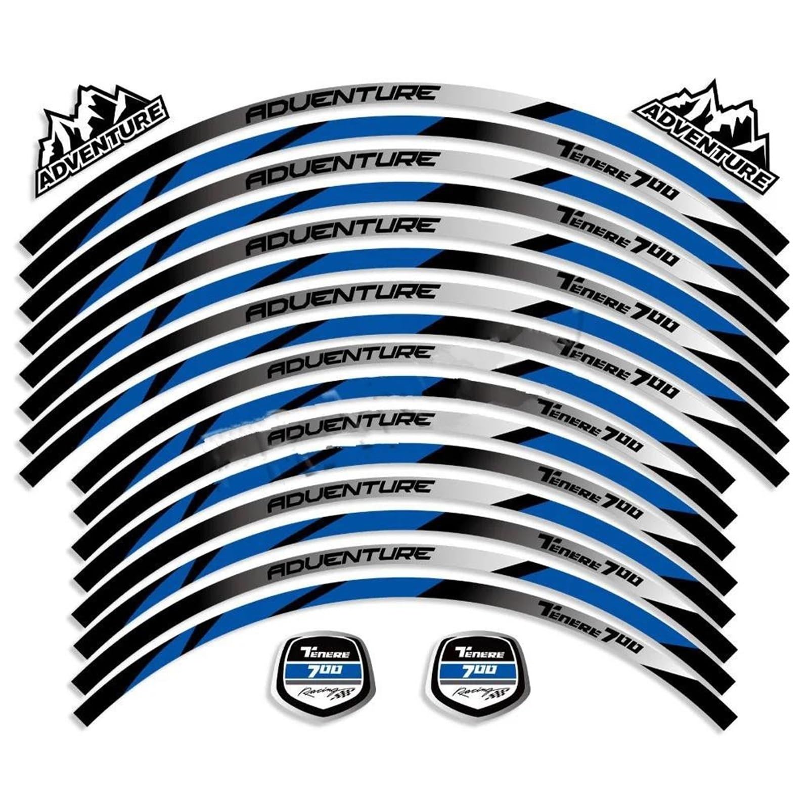 Reflective Motorcycle Accessories Wheel Stickers Decals Rim Stripe Tape for Yamaha TENERE 700 Tenere700 XTZ Decorative(Color1)