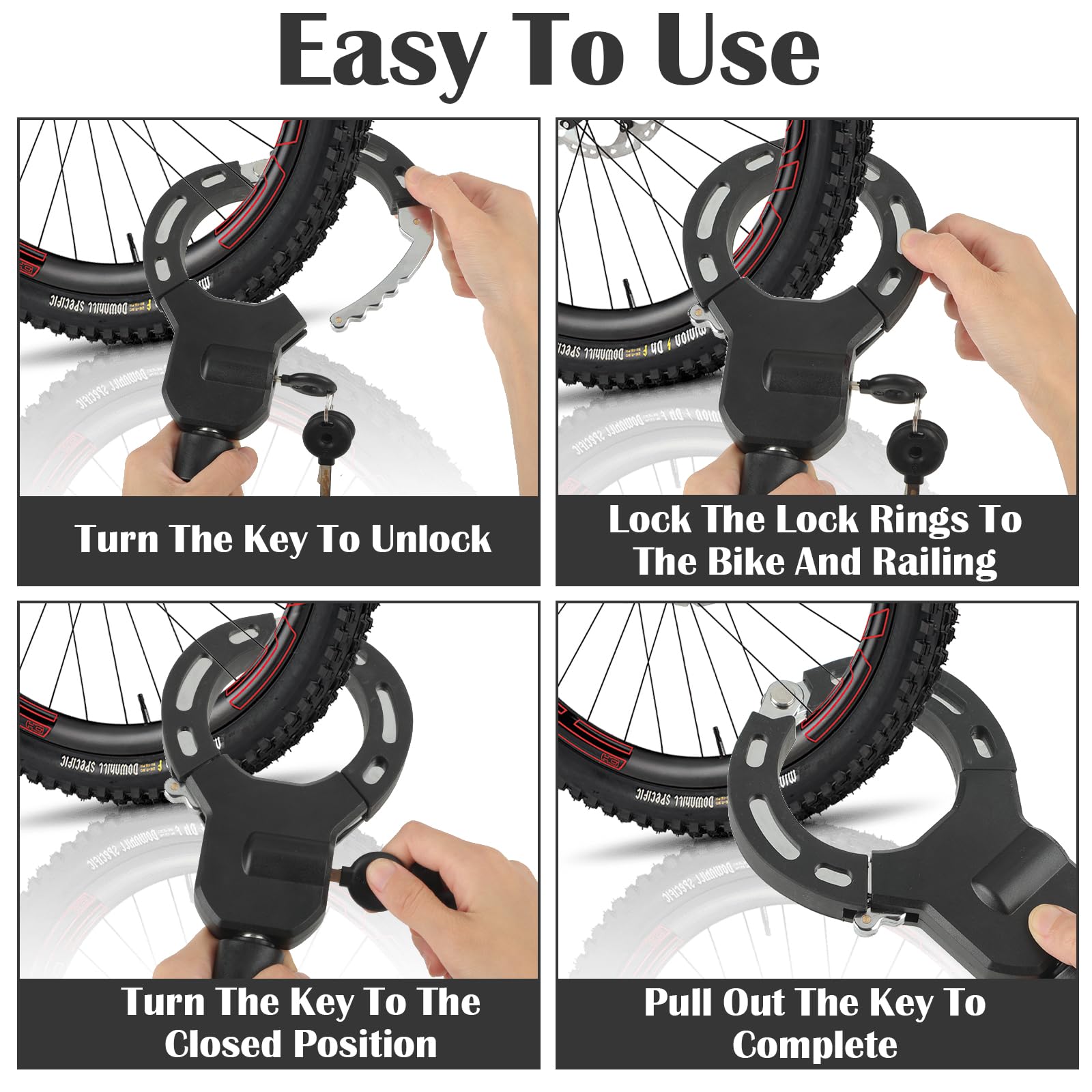 KOMABLEN Lucchetto Bicicletta Antifurto, Catena Antifurto, Catena Bicicletta, Resistente Taglio Catena Monopattino Elettrico, Lucchetto Monopattino Elettrico per Biciclette, Scooter Elettrico, Moto