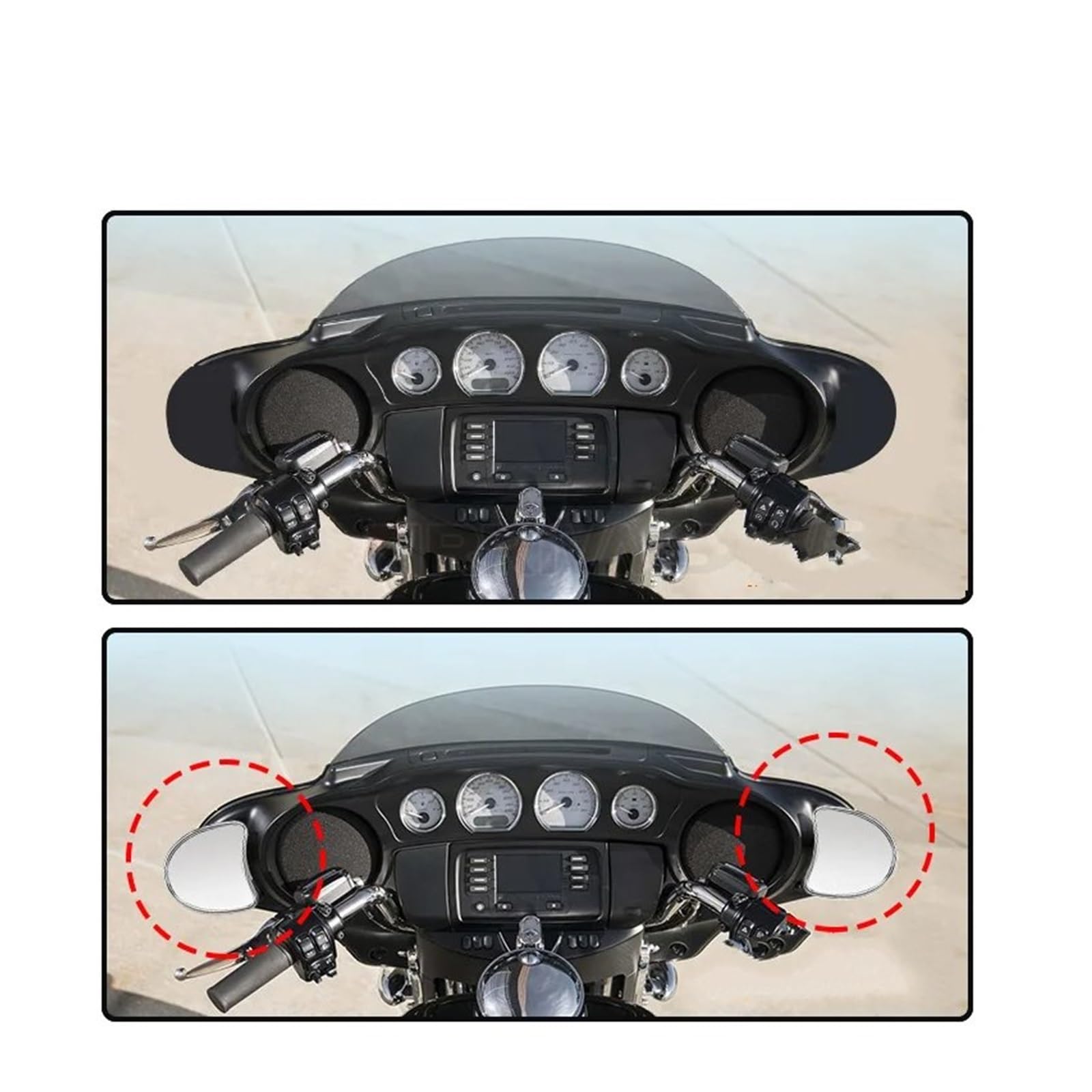 pour Touring pour Electra pour Street pour Glide 2014 Rétroviseurs Latéraux Chromés Moto Rétroviseurs Moto Rétroviseur Moto Latéraux
