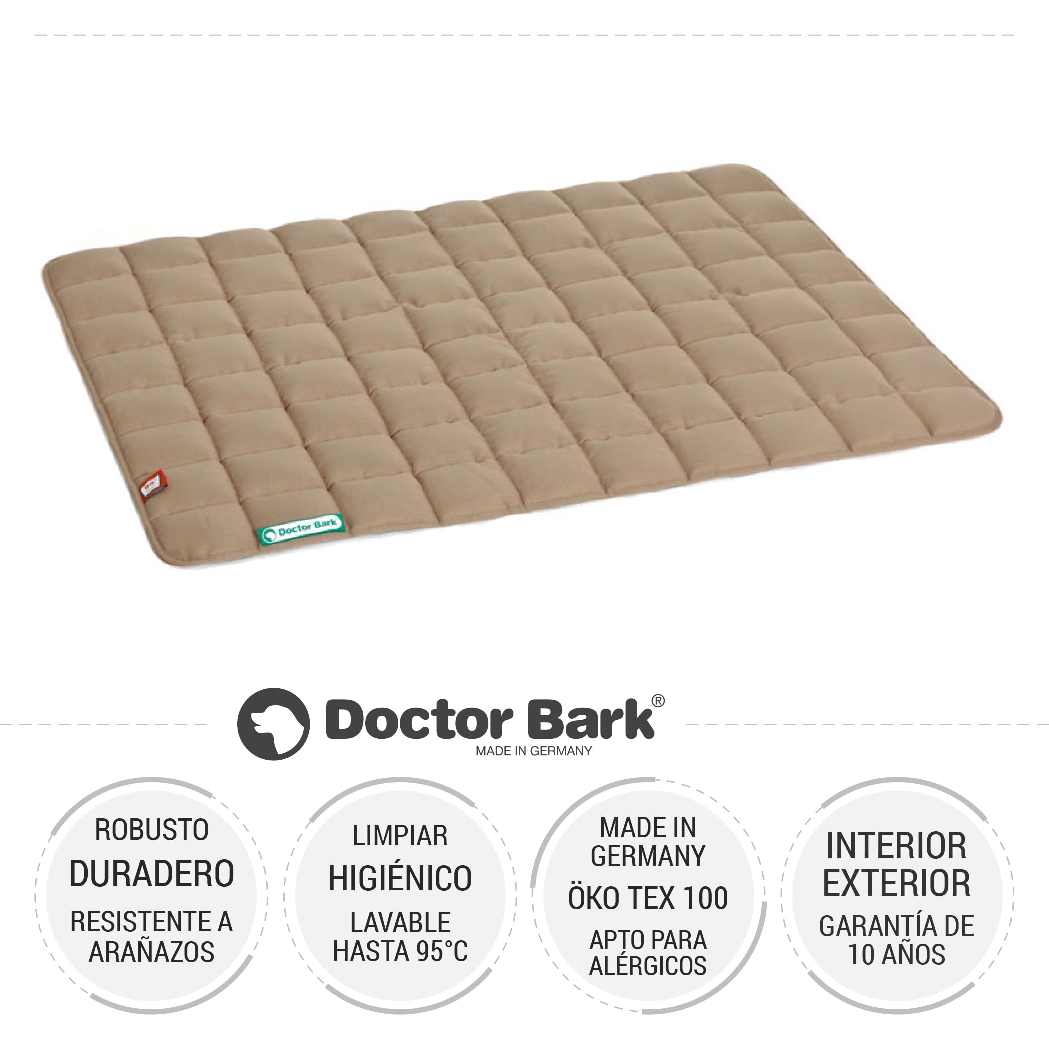 Doctor Bark Manta para Perros - Suave e hipoalergénica, Resistente a los arañazos y Duradera, Lavable a 95°C - Disponible en Diferentes tamaños y Colores(L, Caramel/Verde)