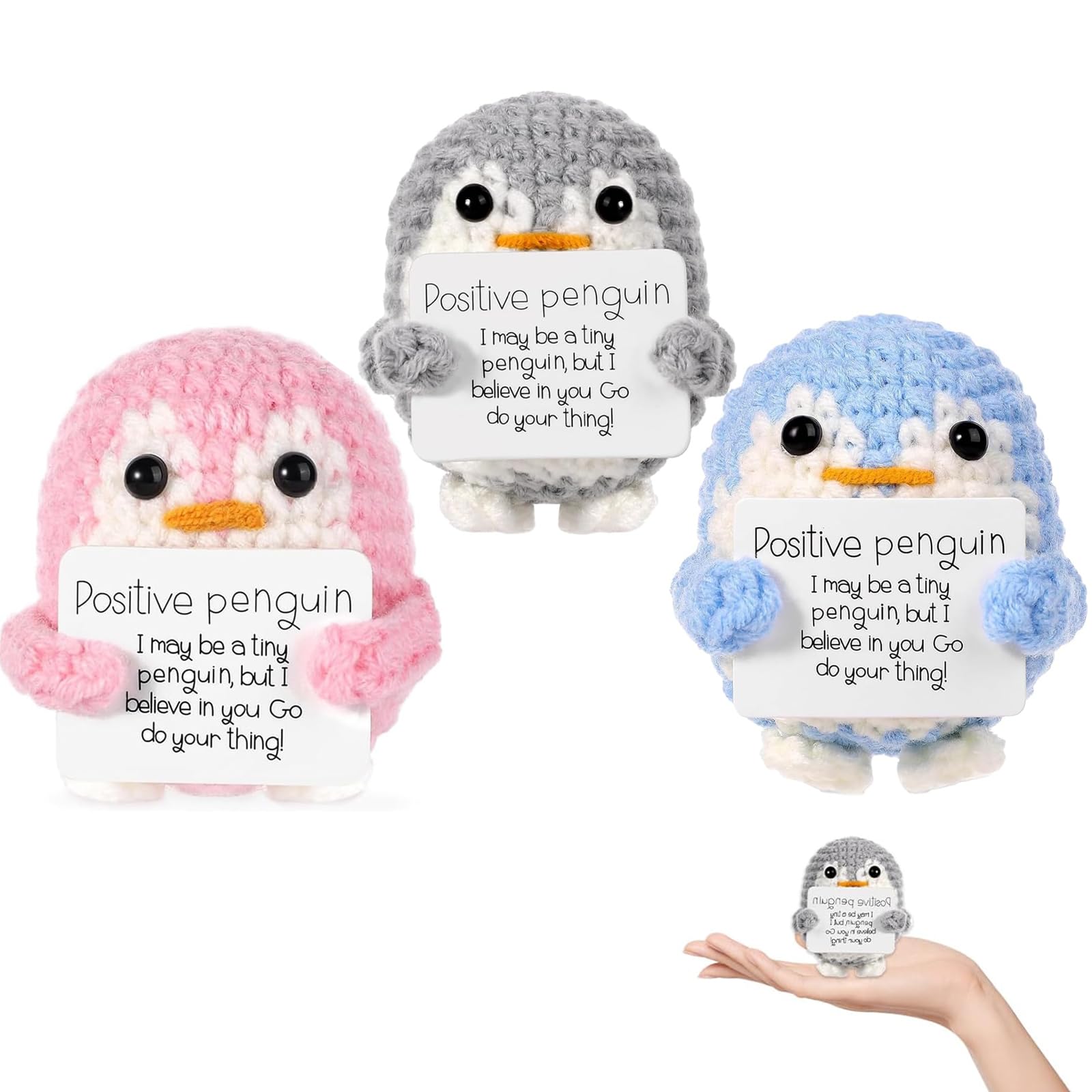 3 PCS Positive Penguin, Positive Potato, Positive Gifts, Mini Funny Positive Penguin