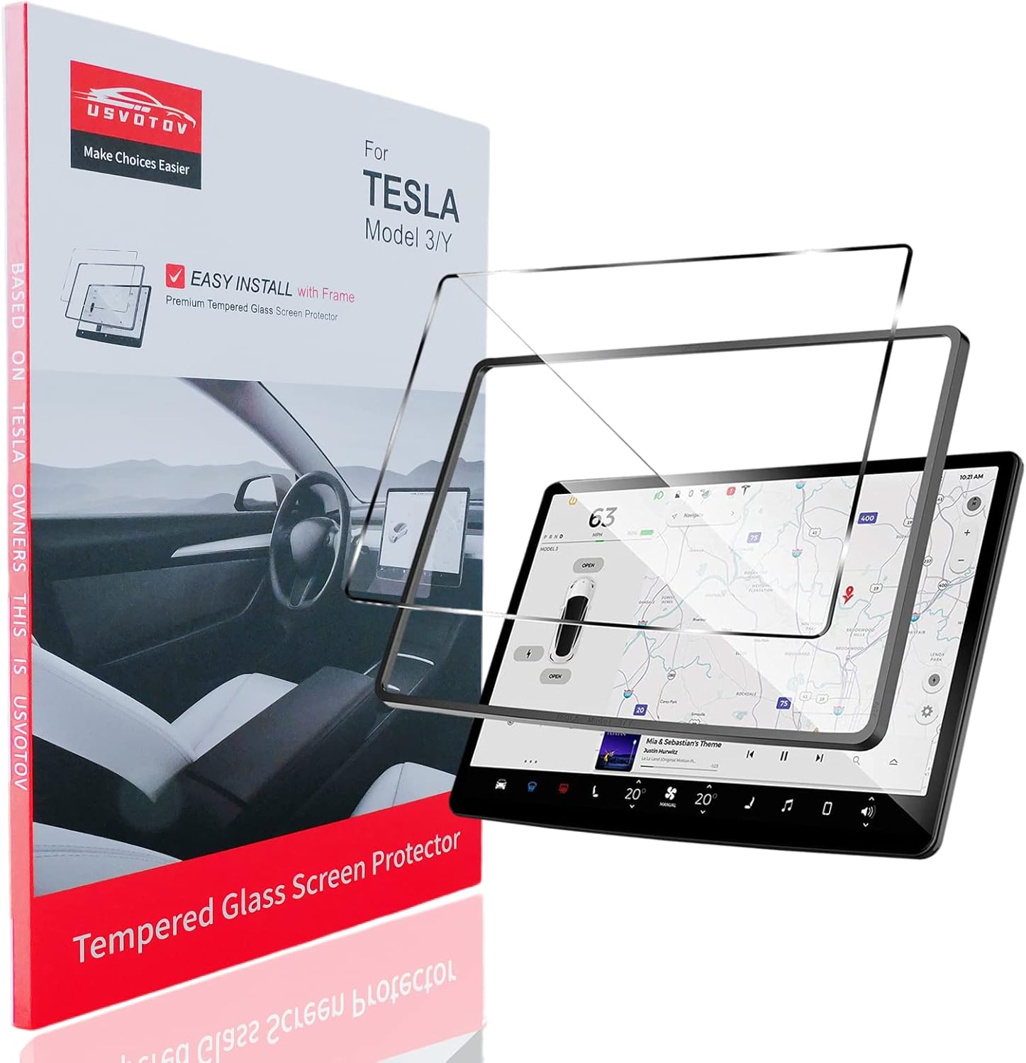 USVOTOV Tesla Screen Protector Model Y Model 3,Tesla Model