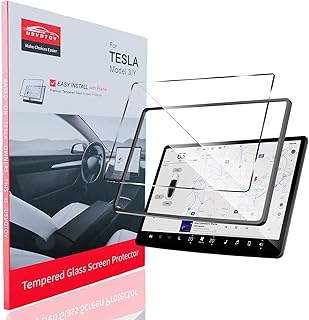 Tesla Screen Protector Model Y Model 3,Tesla Model Y Screen Protector 2023, Tesla Model 3 Screen Protector Matte Anti Glare,9H Tempered Glass Anti-Fingerprint Accessories 2023 2022 2021