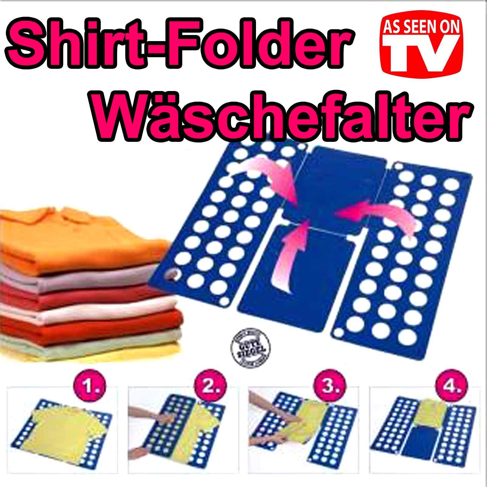 HAC24 4er Set Faltbrett Blau Wäschefalter Falthilfe Kunststoff Wäschefaltbrett Hemdenfalter Wäsche Faltsystem Kleiderfalter