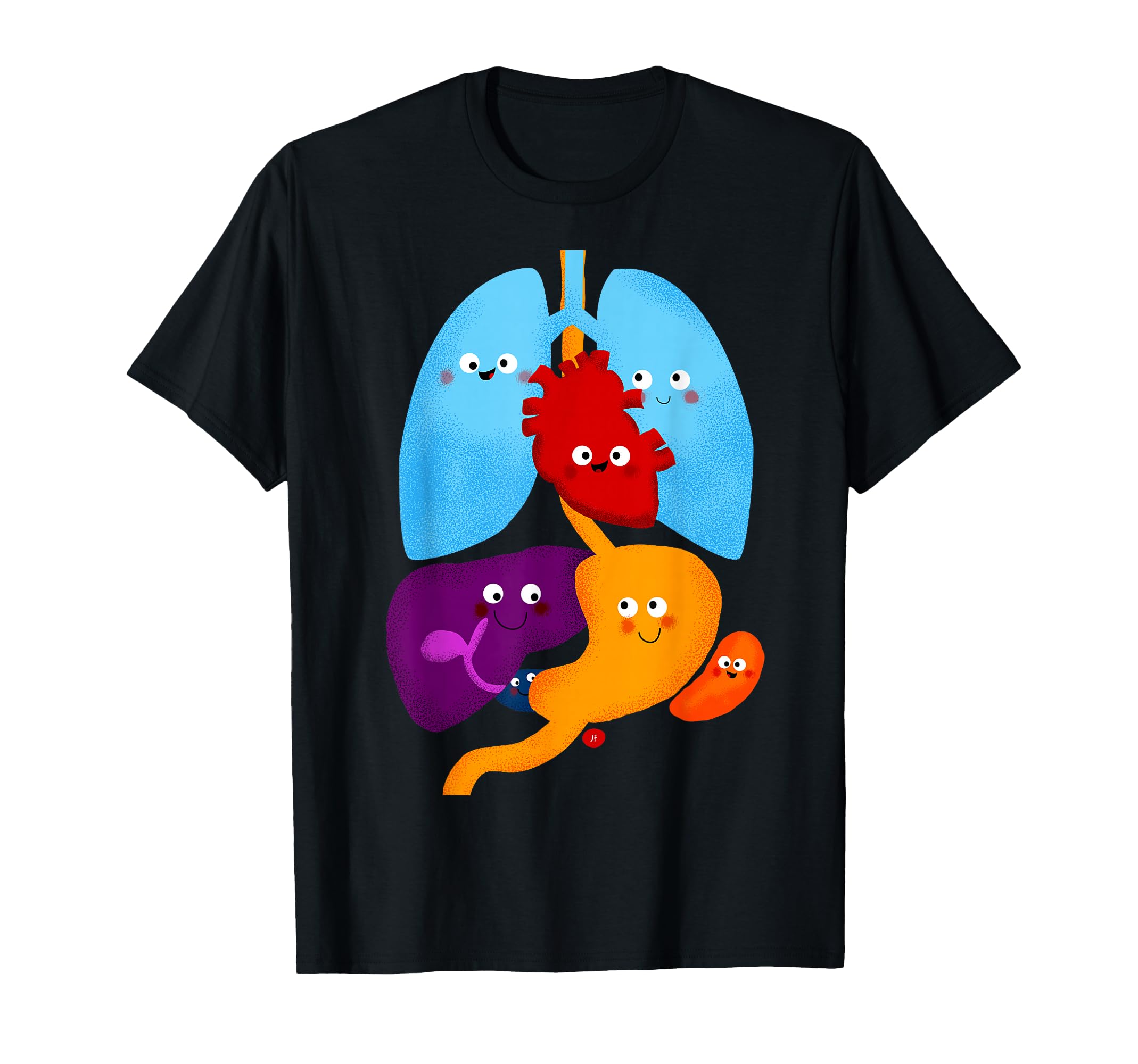 Jen Farley Stuff Cute Anatomy and Physiology Heart Lung Organs T-Shirt