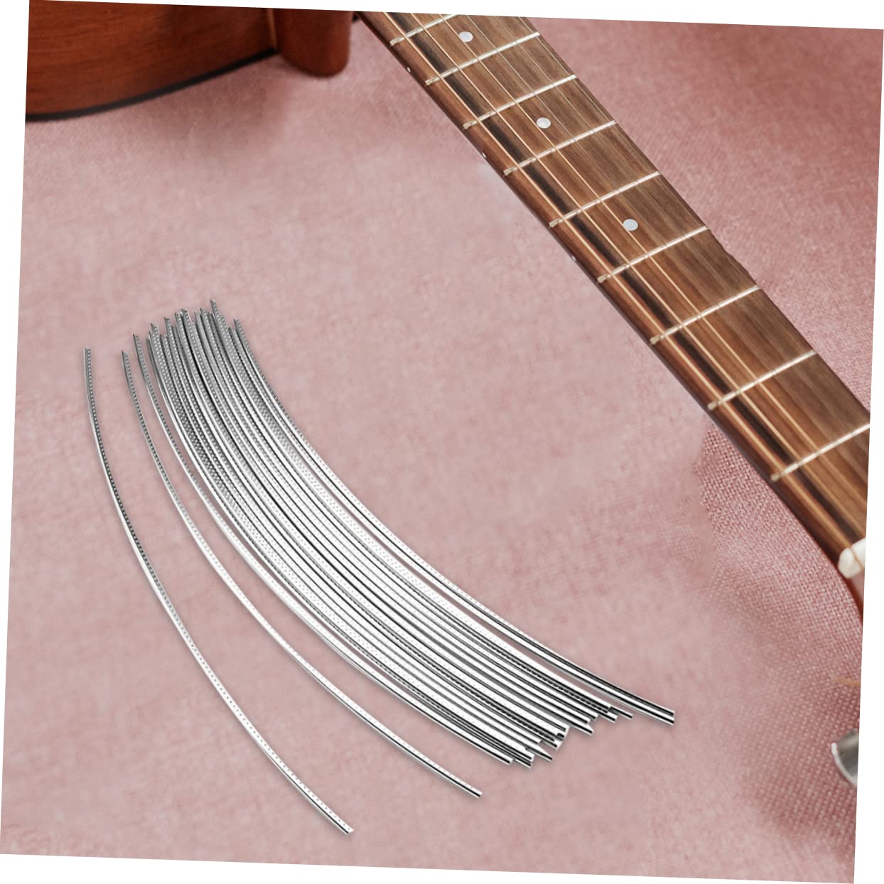 VICASKY 25pcs Guitar Fret Wire Set 2.4mm Half Hard Wire Kit Curved Frets for Electric Bass Guitar