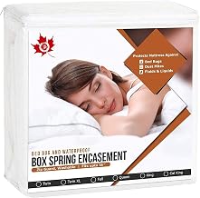 J. Adler Premium Box Spring Encasement Protector | Bed Bug, Dust Mite & Allergen Proof | Zippered, Knitted, Hypoallergenic, Water Resistant, Breathable, Noiseless and Vinyl Free (Queen)