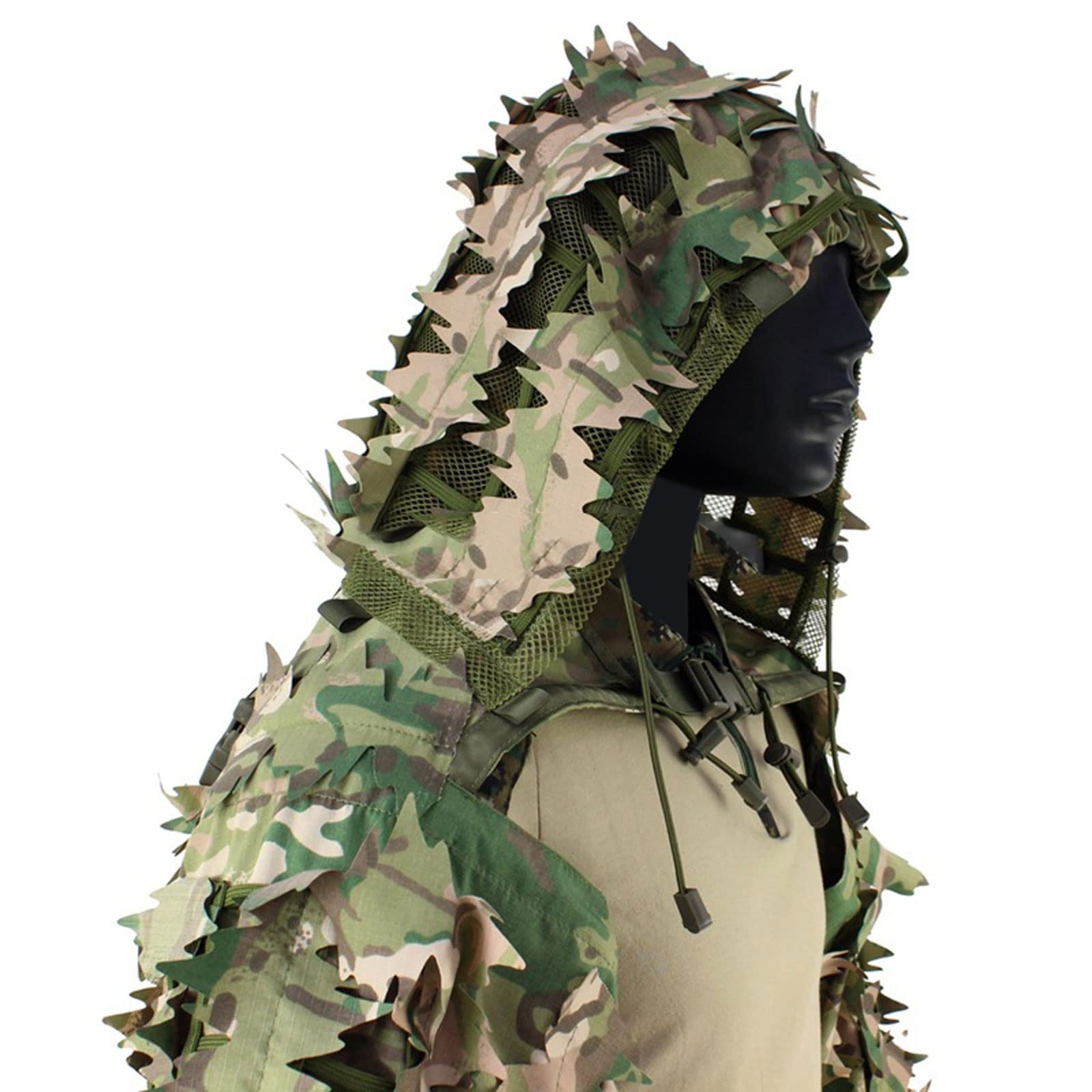 Krähenjagd Tarnung, 3D Sniper Cloak Tactical Poncho Camo Jagdbekleidung Camouflage Sniper Softair Tarnüberwurf Fotografie Jagd, Scharfschützen, CS,3D-Blattanzug-Basis