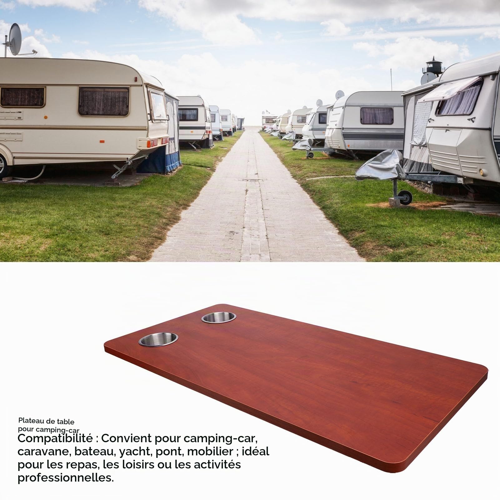 RV Table Dessus En Bois Massif Table à Manger Dessus pour Campervan Bateau Yacht Decks