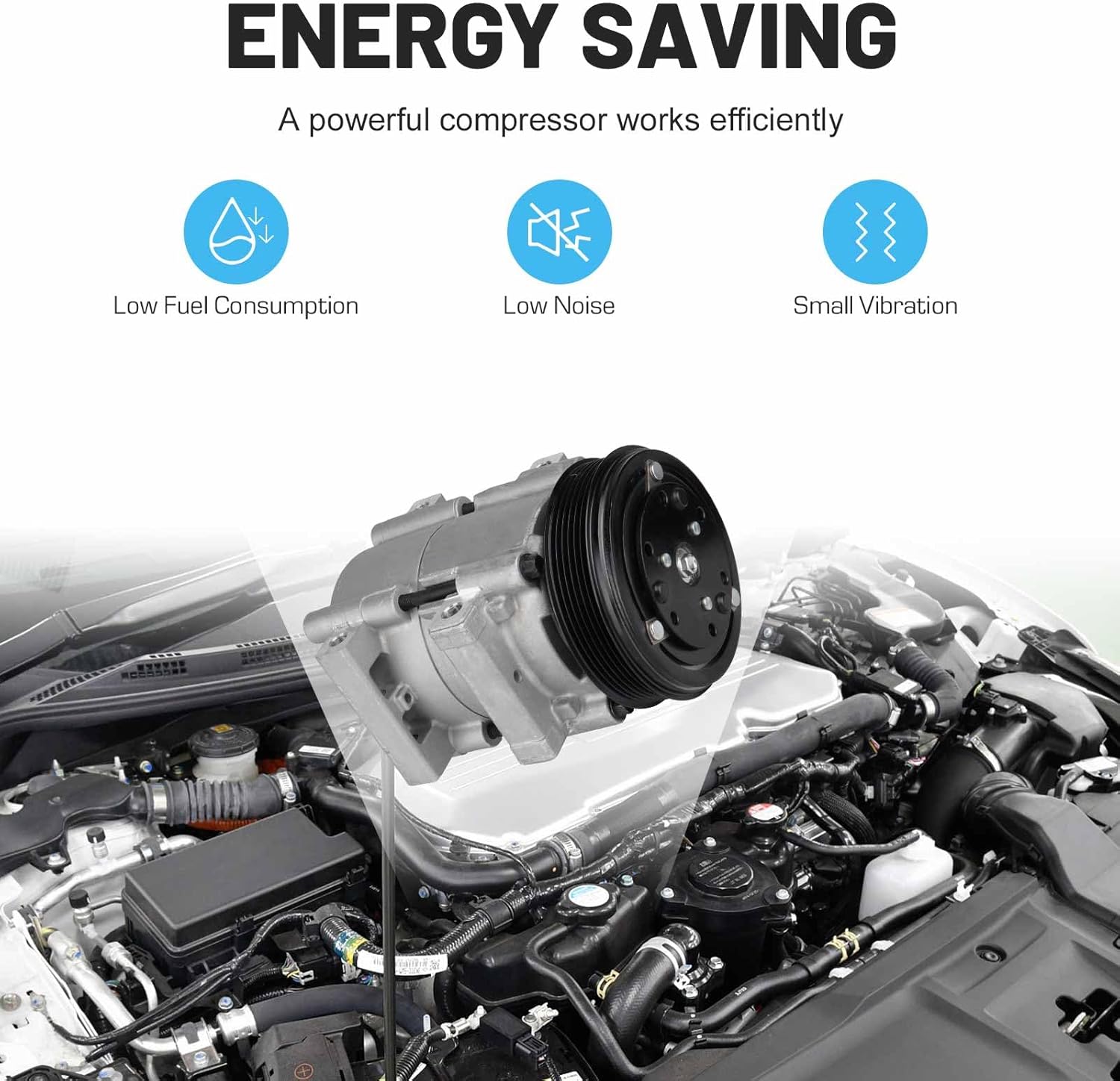 New AC Air Condition Compressor with Clutch for 90-95 Ford E-150 E-250 E-350 Econoline Club Wagon 4.9L 5.0L 5.8L, 90-95 for Ford F150 F250 F350 & Bronco 5.0L 5.8L 7.3L 7.5L，for 95-98 Ford Windstar 3.8