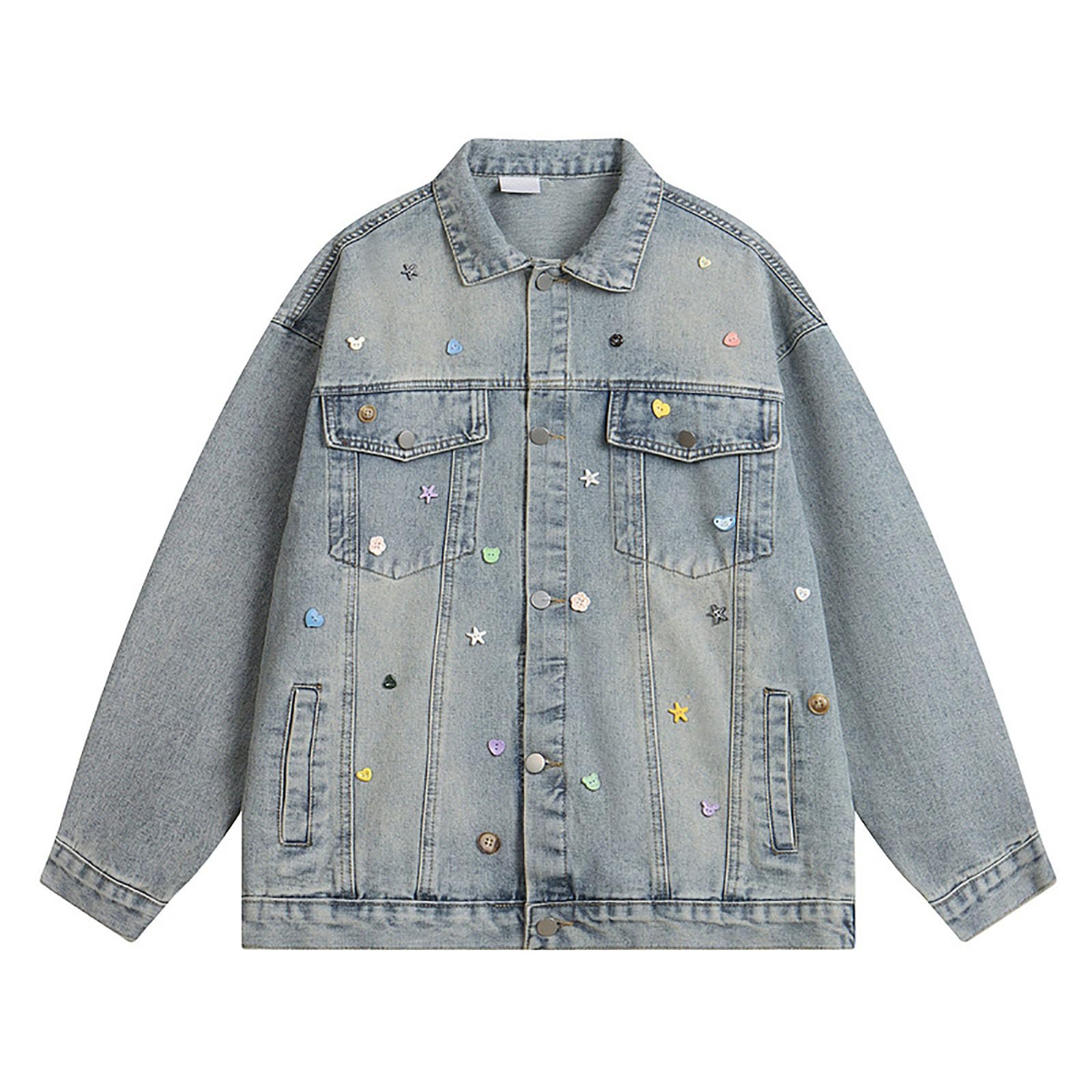 Giubbotto Jeans Uomo Giacca Giubbino Casual Giacchetto Primaverile Mezza Stagione di Denim Oversize Abbigliamento Cowboy Autunnali