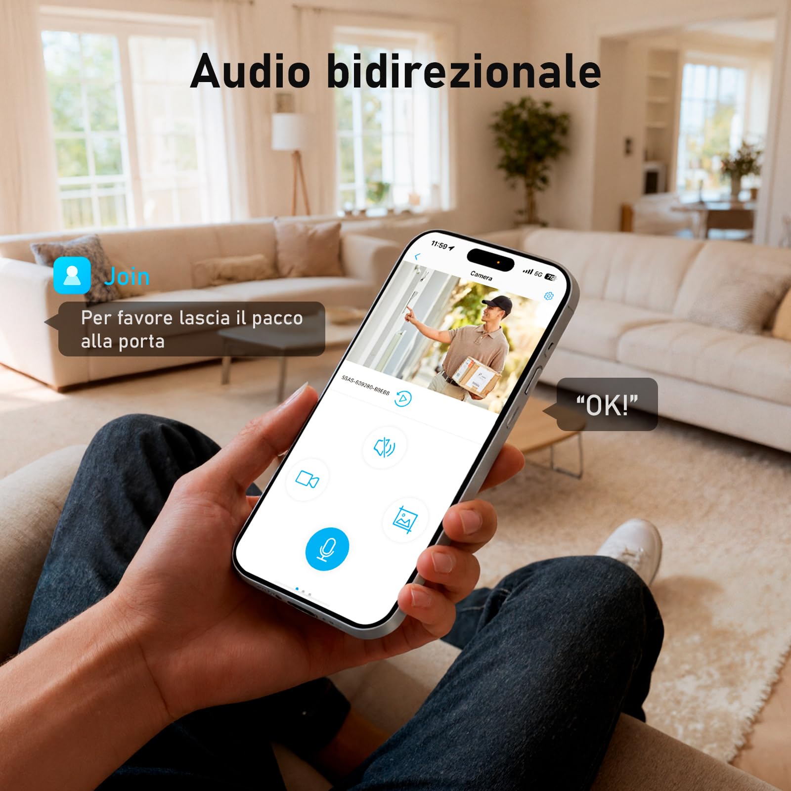[5GHz & 2,4GHz] Telecamera Pannello Solare, 2K 4MP Telecamera Wi-Fi Esterno con Pannello Solare da 6W,7800mAh Batteria,Faro,Rilevamento del movimento AI, Visione notturna a colori, Audio bidirezionale
