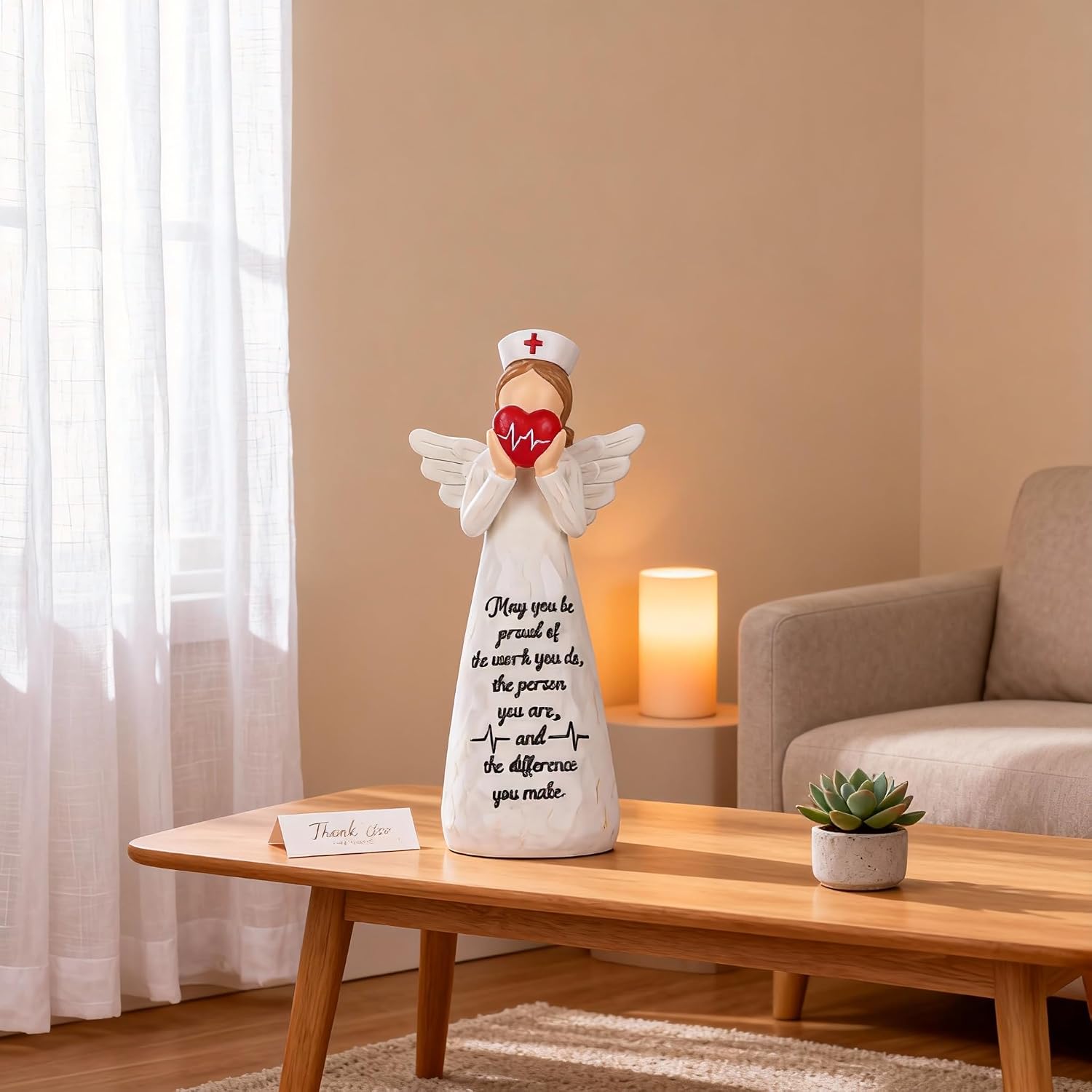 Nurse Angel Figurine for Women - Inspirational Nurse Gifts, Graduation, Christmas, Nurses Week, Resin Statue, Faith Corner Decoration, Unique Gift Ideas for Healthcare Workers, Nurse Graduation Gifts image 5
