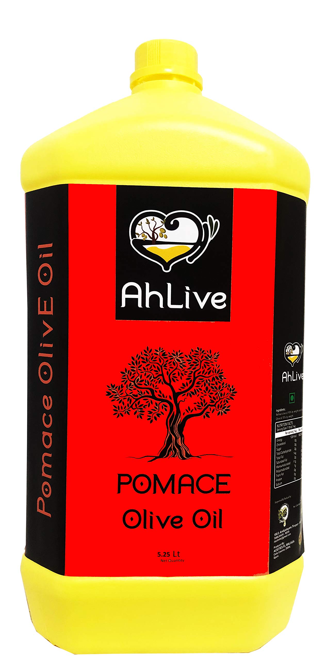 Ahlive Olive Pomace Oil, Ideal for All Indian Cooking, (Imported from Spain) - 5.25 Ltr