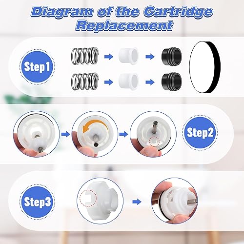 Miniatura 7 de Enhon Kit de reparación de grifo de ducha, compatible con grifos de una sola manija ValleyDanco, cartucho de ducha compatible con V-6680 V-770001,