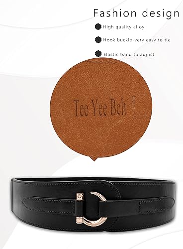 Miniatura 6 de Cinturones de cuero cintura renacentista cinturón medieval de moda vintage para mujer con gancho diseñado hebilla ancha y elástica
