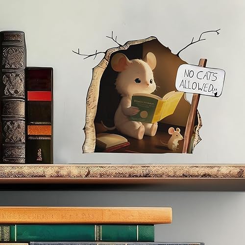 Miniatura 3 de 5 calcomanías de pared lindas para decoración de pared para el hogar, dormitorio, aula, estantería, amante de los libros, niños (ordinario-1)
