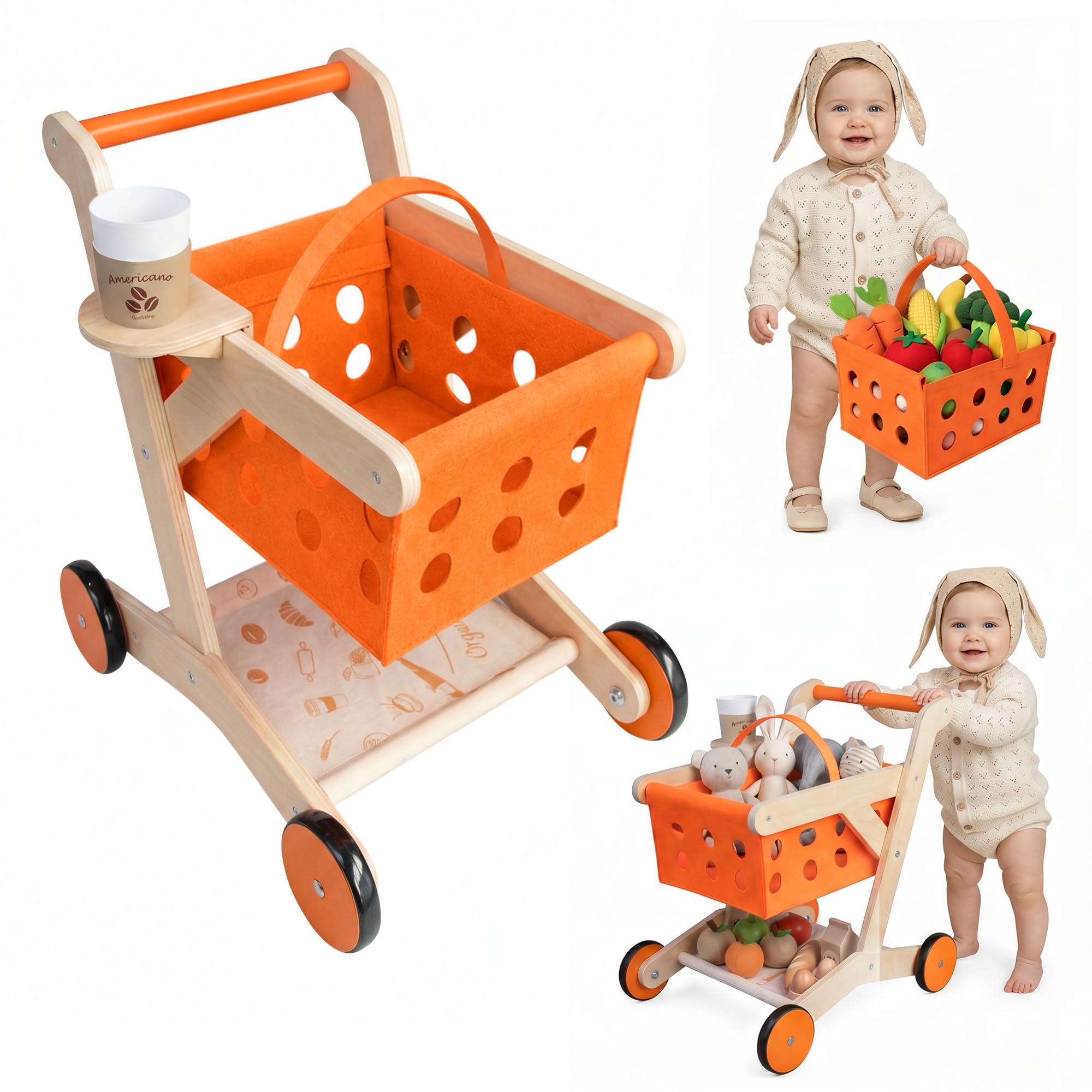 Photo 1 of Shaneroady Wooden Baby Walker Shopping Cart