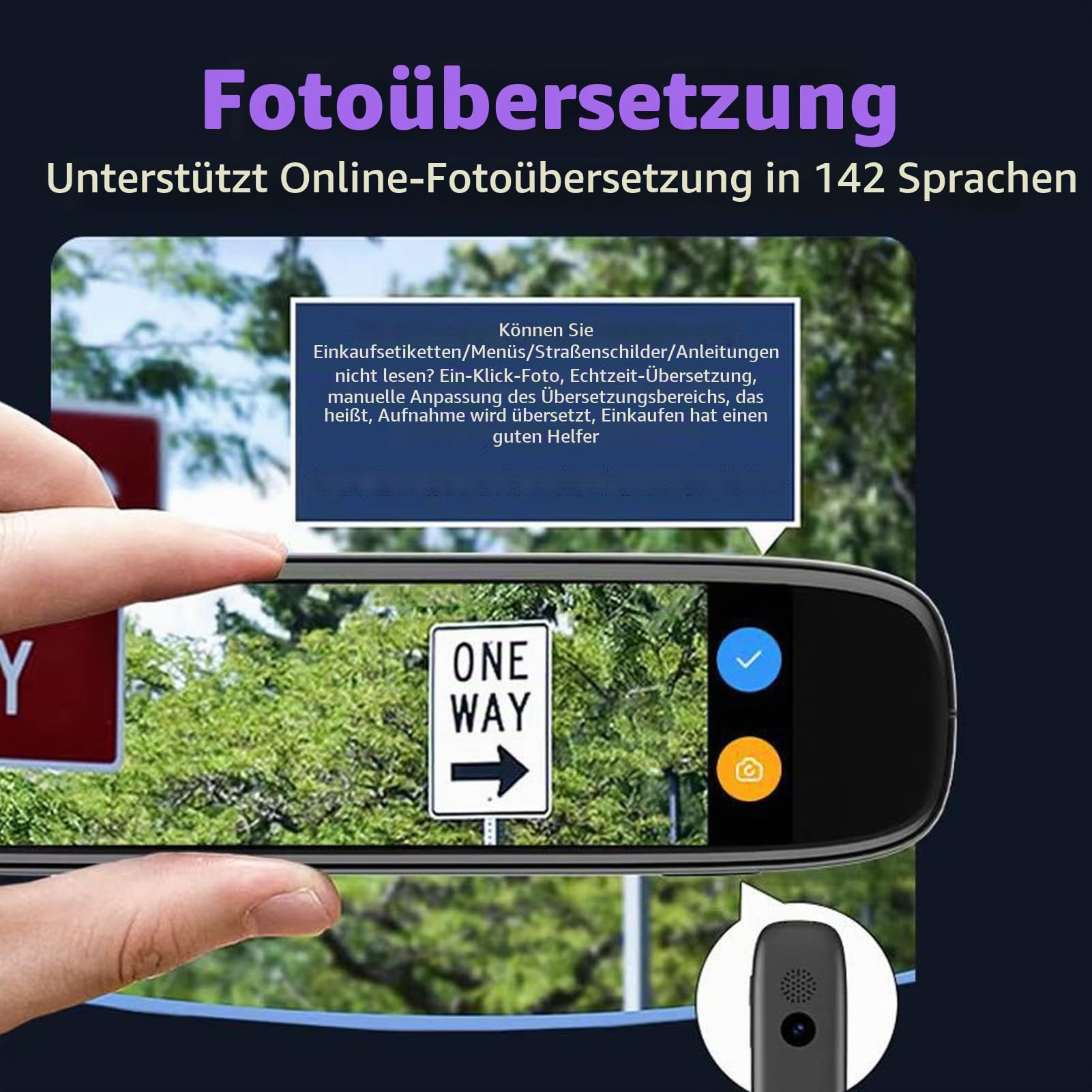 Übersetzerstift, 142 Sprachen Smart Voice Pen Scanner, LCD Touchscreen Text zu Sprache Gerät für Legasthenie, Digitaler Textmarker Stiftleser, Prüfungslesestift für Studenten