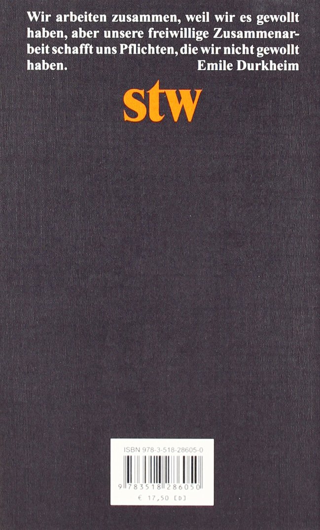 Über soziale Arbeitsteilung: Studie über die Organisation höherer Gesellschaften (suhrkamp taschenbuch wissenschaft)
