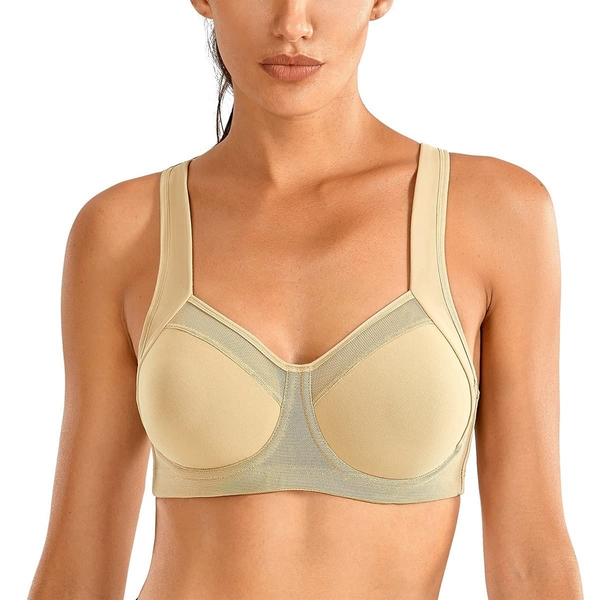Reggiseni Sportivi da Donna Ad Alto Impatto Non Imbottiti con Ferretto, Reggiseno Sportivo Ad Alto Sostegno, Abbigliamento Sportivo (Color : Yellow, Size : 4D)