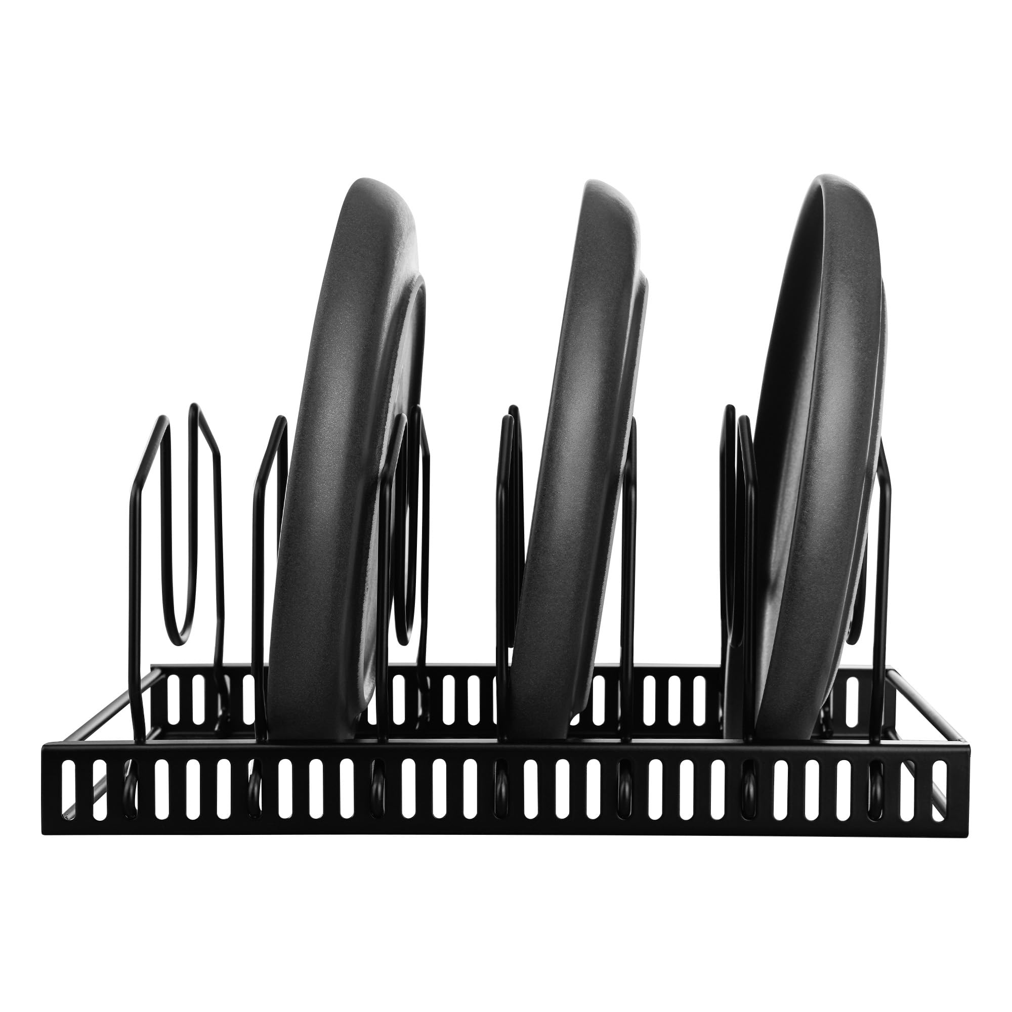 Aililong Lot de 2 supports à nervures et porte-couvercles de casserole - En acier inoxydable - Avec support de couvercle réglable pour ranger casseroles, poêles et assiettes