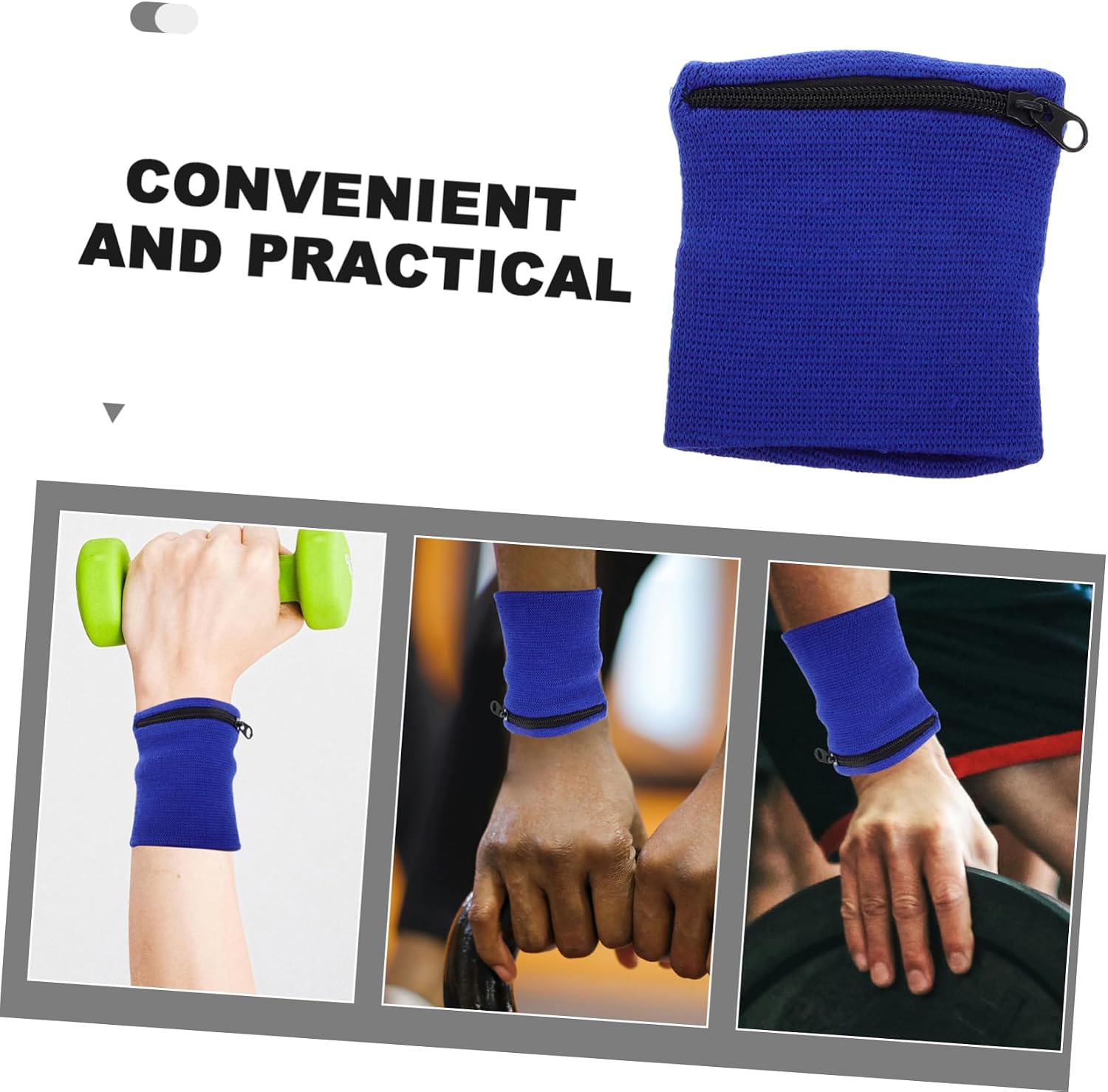 ibasenice Breathable Sports Wristband Zipper Pocket Sweat-Absorbent Arm Guard for Running Gym and Walking Comfortable Key and Holder
