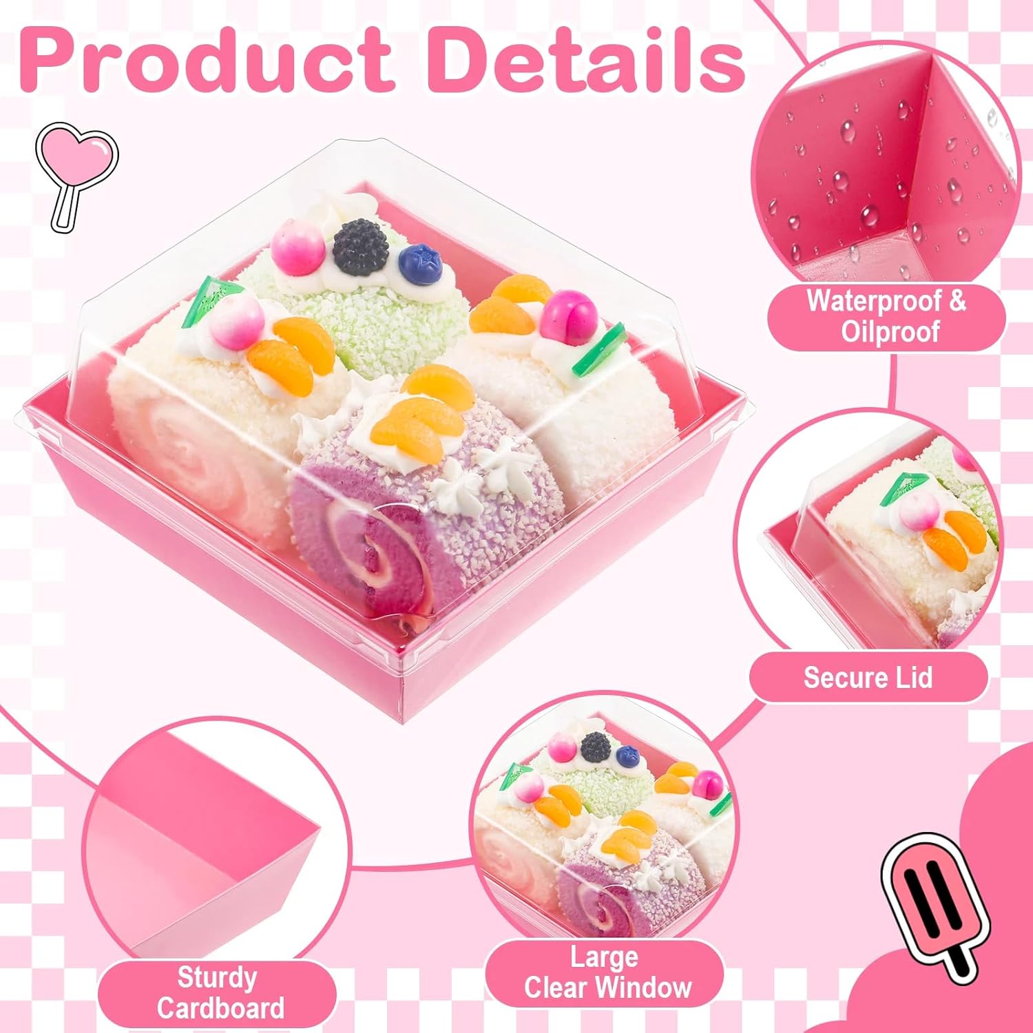 120 Pack Pink Small Charcuterie Boxes with Clear Lids 4.7x4.7 Inch, Disposable Paper Food Containers Dessert Bakery Treat Boxes for Cookies, Cupcake, Slice Cake, Strawberries (4.7'' X 4.7'')