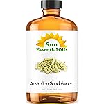 Sun Essential Oils - 8 oz Australian Sandalwood Essential Oil with Dropper for Diffuser, Skin, Aromatherapy Massage, Humidifier, Scent for Candle, Lotion & Soap Making at Home, Fragrance for Room