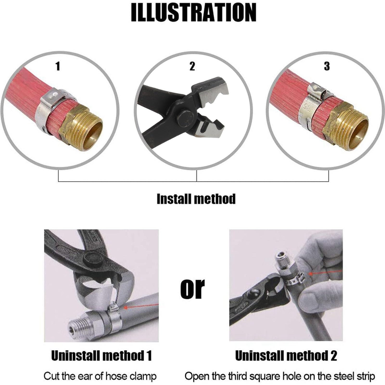 80PCS Hose Clamp Combo Set, Stainless Steel Single Ear Hose Clamp with Pliers, Crimp Hose Clamp Combo Set for Fixing Hose and Automotive Use