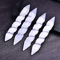 Vista 8 de JIC Gem Piedra de cristal de selenita blanca con fuertes efectos curativos y calmantes, A-pyramid 4