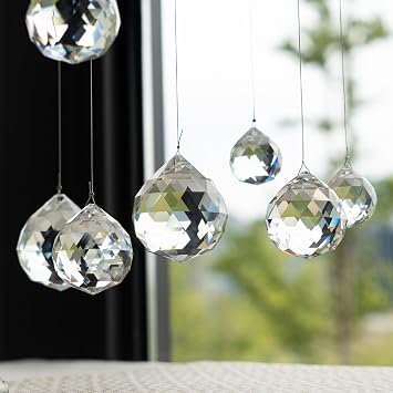 Crystal Prism Set 13Pk Clear Ball Hanging Ornaments 0.8 1.2 1.6 K9