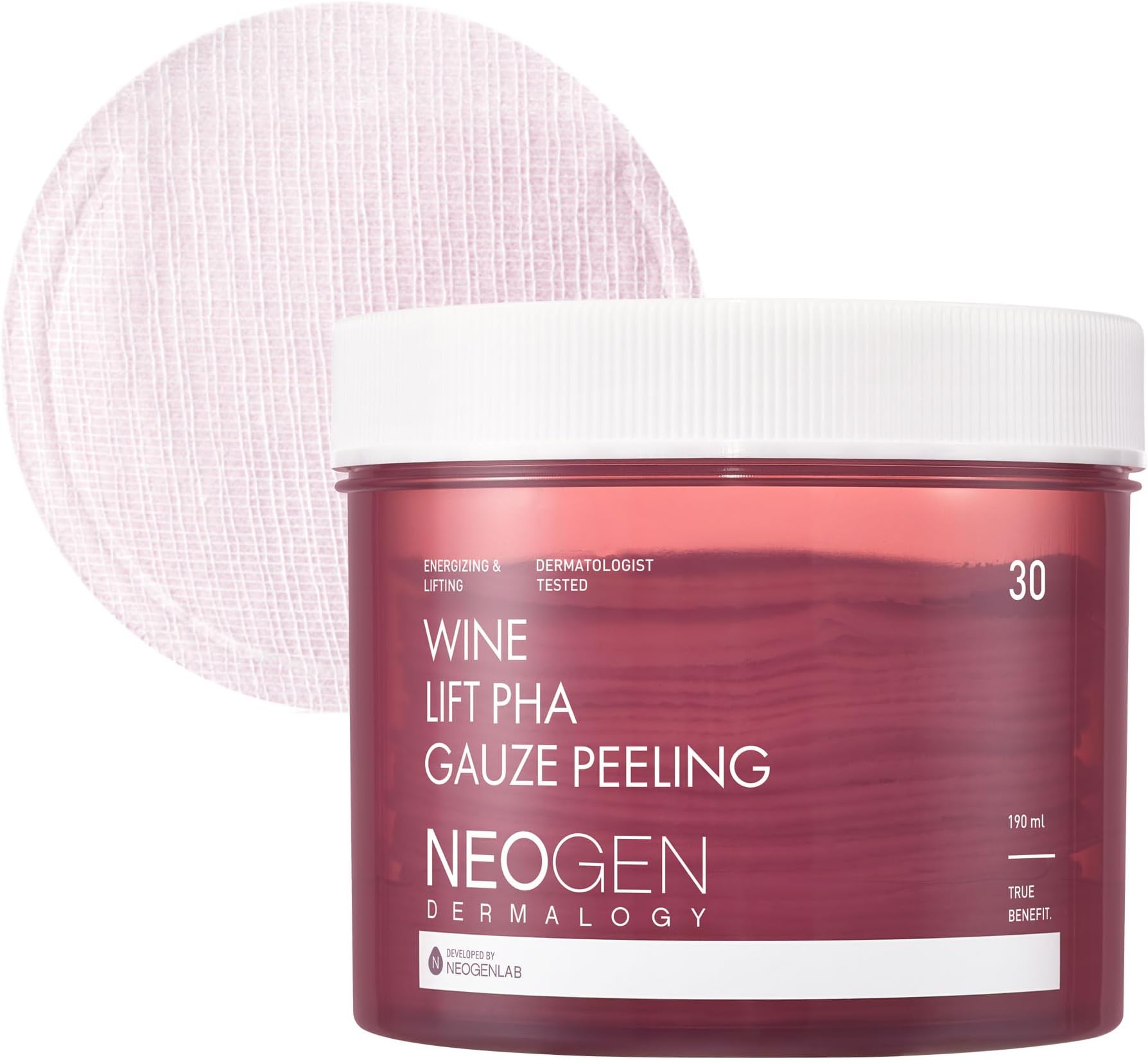 Wine Lift Pha Gauze Peeling 30 Counts, Yellow