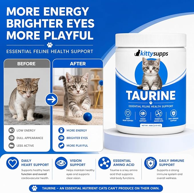 KittySupps Taurina para Gatos, Golosinas Suaves, 120 Unidades miniatura 4