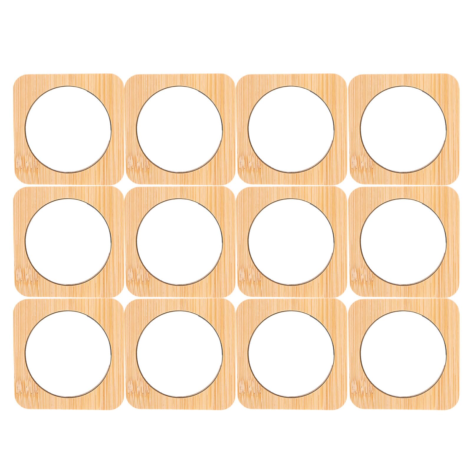 12stücke Holz Kosmetikspiegel Tragbar Kompakt Handspiegel für Reisen Make-up Details Kleiner Mini-handspiegel Holzrahmen Spiegelung Hautton