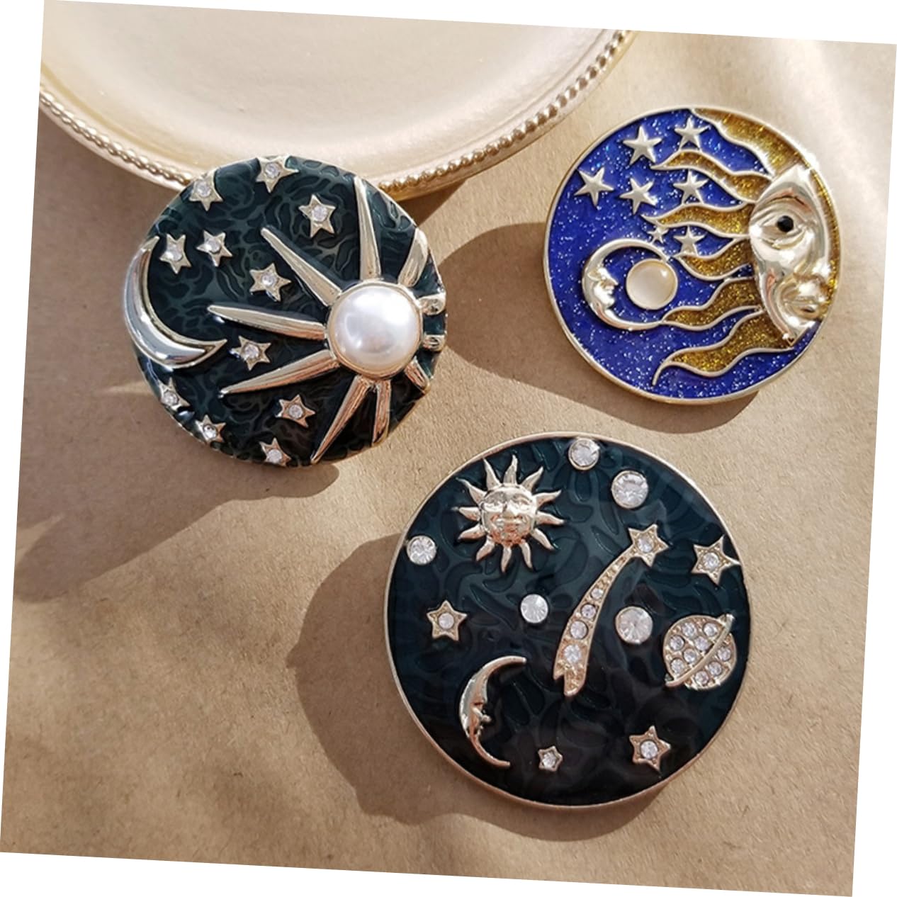 GALPADA 15piezas Broche Decorativo Para Ropa Accesorio De Moda Diseño De Galaxia Broche De Sol y Estrellas Para Celebraciones y Uso Diario