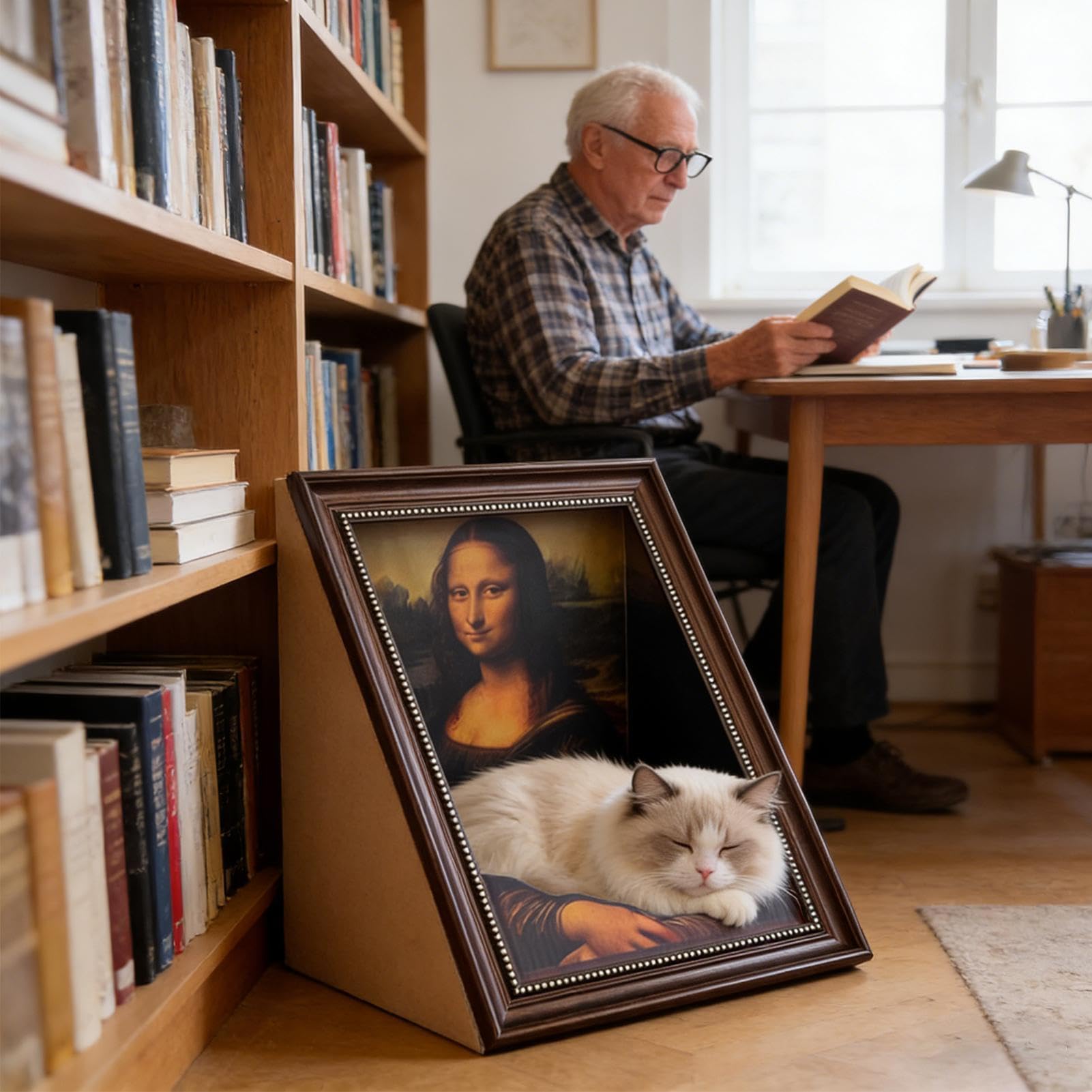 Lounge Per Gatti Con Tiragraffi Design A Forma Di Cornice Con Foto Stile | Graffiatoio Gatti Protettore Mobili Adatto A Piccoli E Grandi, In Casa E Camera Da