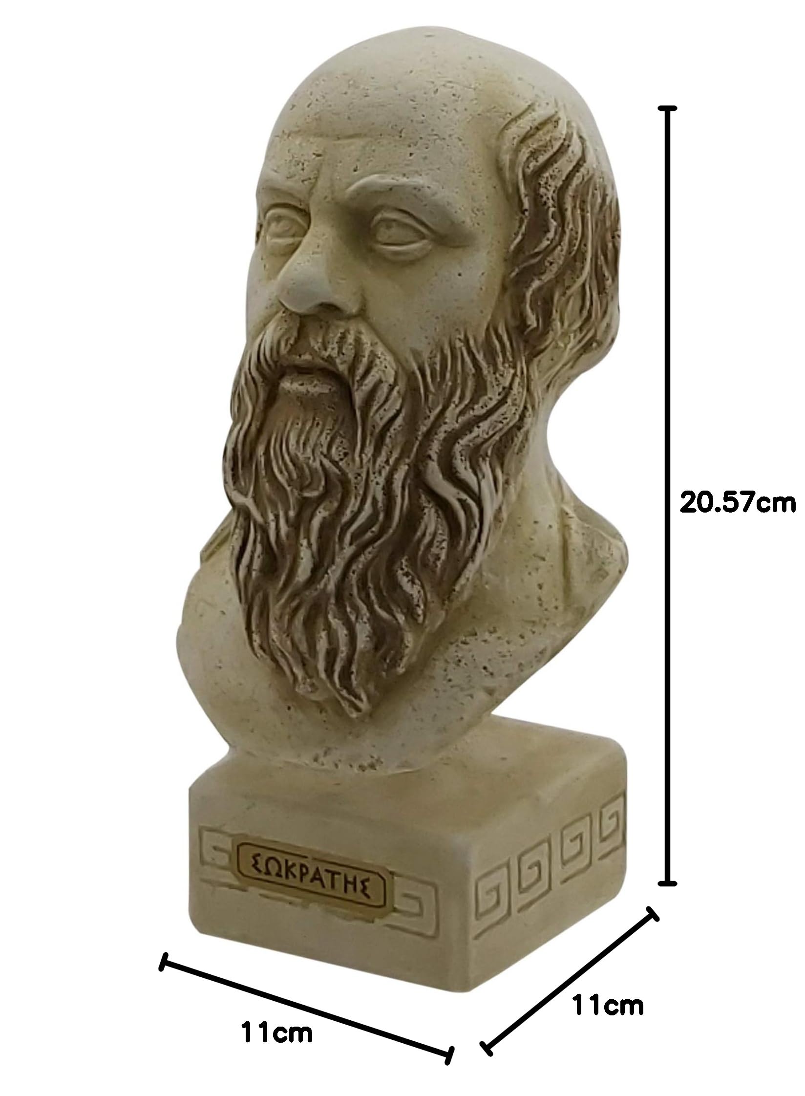 Sócrates Antiguo Filósofo Griego Busto Cabeza Escultura Piedra de Fundición