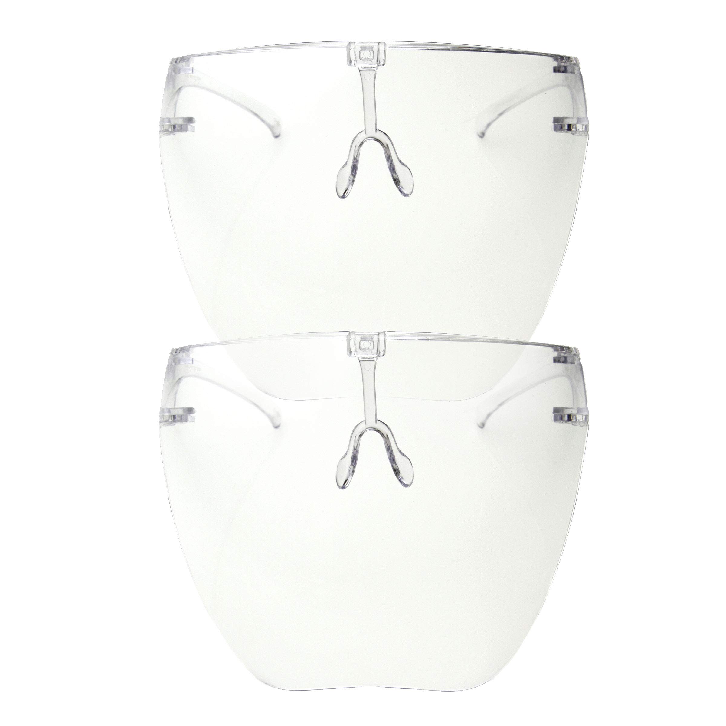 zeroUV - Protective Face Shield Full Cover Visor Glasses/Sunglasses (Anti-Fog/Blue Light Filter) (Clear/Clear) 2-Pack