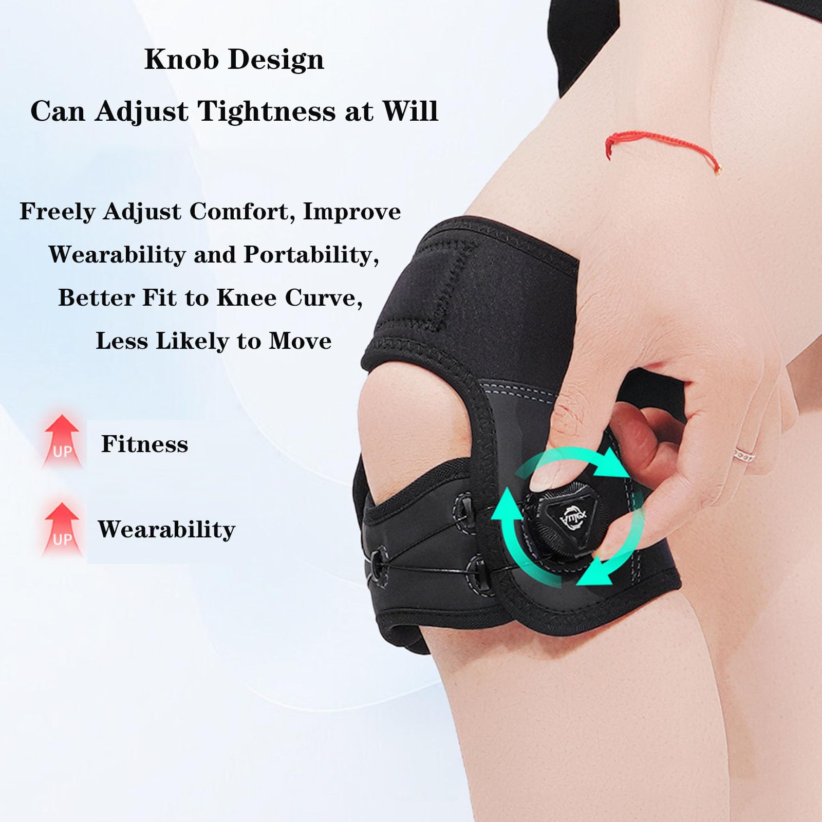 SFKLYU Rodillera Deportiva Envolvente con Bisagras, Soporte Estable para la Rodilla y Rodillera Ajustable para Hombres y Mujeres, Ideal para Artritis y Esguinces,S