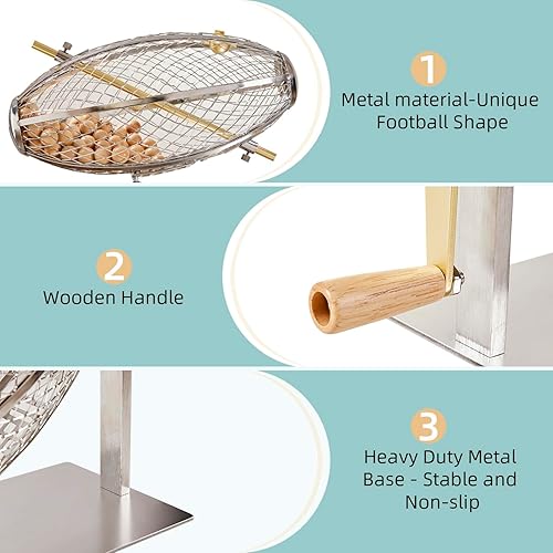 Miniatura 4 de Juego de bingo para adultos y niños, jaula de metal para rugby, bolas de bingo de madera de lujo, fichas de colores, máquina de lotería, juego de